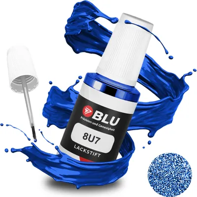 Produktbild von BLU Auto Lackstift Blau kompatibel für Toyota 8U7 BlueMetallic DolomitBlau | Auto Lack Reparatur Ausbesserungslack