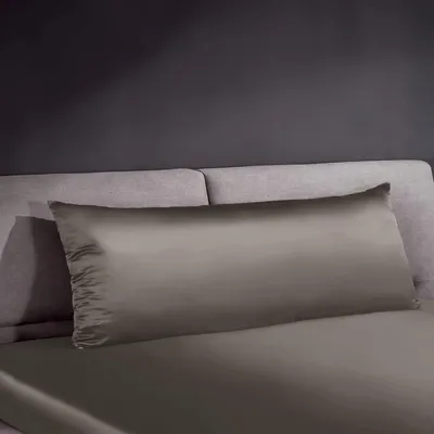 Productafbeelding van Kussensloop, 40 x 145 cm, antracietgrijs, 22 momme zijde, anti-mijt, met rits