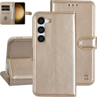 Produktbild von UNIQ Accessory Galaxy S23 Book type case - Card holder for 3 cards - Magnetic closure - Gold