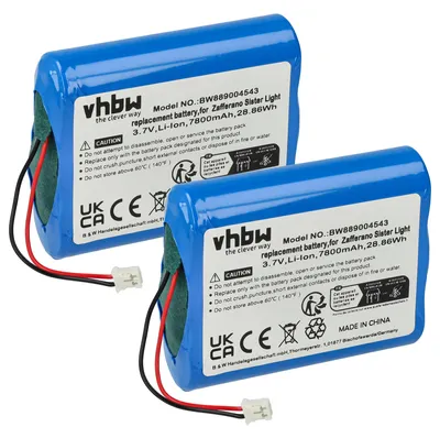 Produktbild von vhbw 2x Akku kompatibel mit Zafferano LD1083V3, LD1081R3, LD1083R3, LD1081V3 Tischlampe, Nachttischlampe (7800 mAh, 3,7 V, Li-Ion)