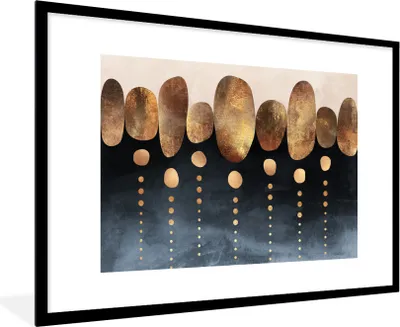 Produktbild von MuchoWow® Gerahmtes Poster Gold - Abstrakt - Luxus 90x60 cm - Poster mit Schwarzem Bilderrahmen Wandposter Rahmen Foto Bilder - Wanddekoration - Fotos