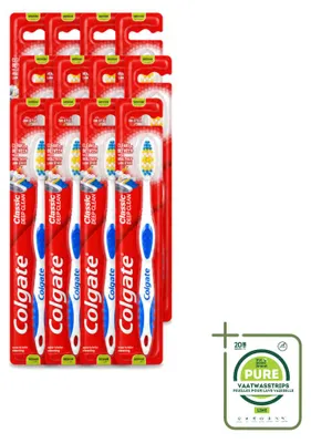 Productafbeelding van 12 x Colgate Classic Deep Clean Medium tandenborstel - grootverpakking - 12 stuks