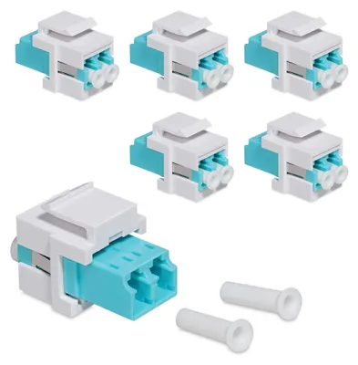 Produktbild von kwmobile 6x Keystone optisches Netzwerkkabel Modul - Kupplung Multimode Glasfaser - Anschluss für LC-Duplex Kabel an Patchpanel oder Anschlussdosen