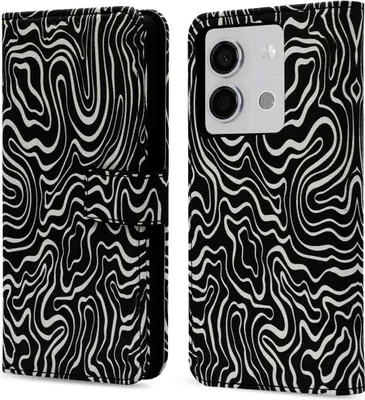 Image de imoshion Design Bookcase pour le Xiaomi Redmi Note 13 (5G) - Noir et blanc
