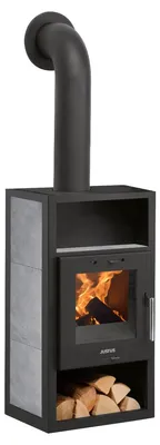 Produktbild von Justus Kaminofen | Texas V | 6 kW | Stahl Schwarz | Specksteinkeramik