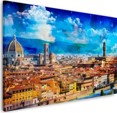 Produktbild von Florenz Italien Skyline mit Dom und Himmel Wandbild Leinwandbild XL Wanddeko: 150x100x4cm