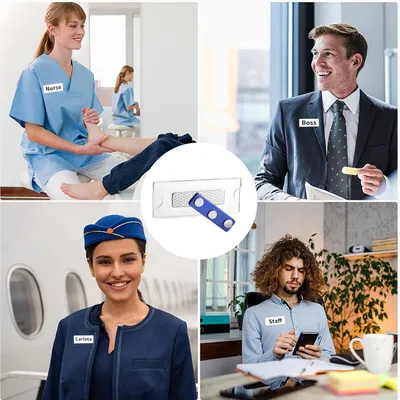Produktbild von Namensschilder für Kleidung - 12 Stück - Magnet - ID-Kartenhalter
