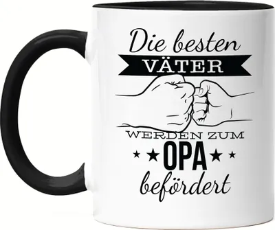 Produktbild von Nur Die Besten Papas Werden Zum Opa Befördert Tasse Schwarz Ankündigung Enkelkinder Du Wirst Opa