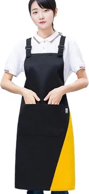 Image de Tablier de cuisine imperméable avec deux poches, idéal pour la cuisine, la boulangerie, le jardinage, la restauration, les barbecues et les cafés