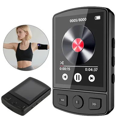 Produktbild von 32GB MP3 Player Bluetooth 5.0 mit Lautsprecher, Videowiedergabe, FM-Radio, Diktiergerät, E-Book Reader, Englisch Deutsch, Clip-Design, MP3-Player