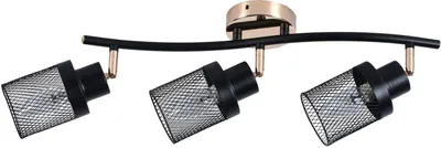 Zdjęcie produktu dla Lampa sufitowa GIASSI złoto-czarna 3xE14x60W metal wym:19,5x60x15cm IP20 Lampex
