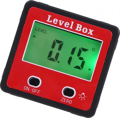 Obrázek produktu pro Horizontální úhloměr, digitální úhloměr, sklonoměr, elektronická vodováha, magnetický podstavec, měřicí nástroje, červená