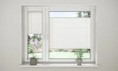 Produktbild von Sonello Plissee Klemmfix ohne Bohren 85cm x 140cm Weiß Faltrollo Plisseerollo Jalousie für Tür & Fenster Blickdicht Sichtschutz Sonnenschutz Fertifplissee Rollo
