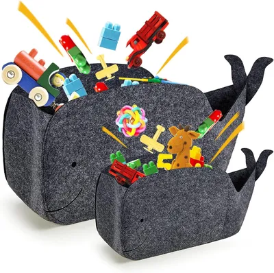 Obrázok produktu pre Úložný box 30 l, 2 ks, plsť, skladací, pre hračky