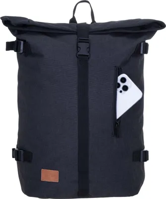 Produktbild von Rucksack Herren Kurierrucksack Freizeitrucksack New Rebels Courier Fahrradrucksack Roll-Top Laptoprucksack Notebook Fach Tasche Backpack Daypack mit Brustgurt 51.107900 Vintage Anthrazit Schwarz