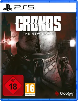 The image shows the front cover of a PlayStation 5 game case for 'Cronos - The New Dawn'.
