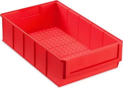 Produktbild von Rote Industriebox 300 B | HxBxT 8,1x18,3x30cm | 3,4 Liter| Sichtlagerkasten, Sortimentskasten, Sortimentsbox, Kleinteilebox