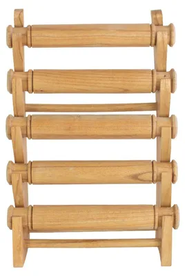 Produktbild von 2er Set Armbandhalter Uhrenhalter Schmuckhalter Armreifhalter Uhrenständer Armbandständer Schmuckständer Rollen Holz 5er Natur