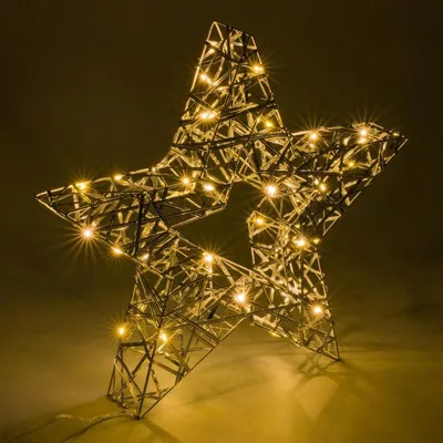 Obrázek produktu pro Vánoční hvězda s časovačem teple bílá, 30 LED, 40 cm
