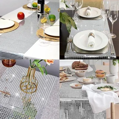 Obrázek produktu pro Stříbrný ubrus 30 x 275 cm na diskotékovou párty