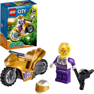 Produktbild von LEGO 60309 City Stuntz Selfie-Stuntbike Stuntshow Set mit Schwungradantrieb, Motorrad-Spielzeug mit Selfie-Stick, Geschenk für Kinder ab 5 Jahren