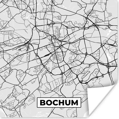 Produktbild von MuchoWow® Poster Bochum - Deutschland - Karte - Stadtplan 100x100 cm - Babyzimmer