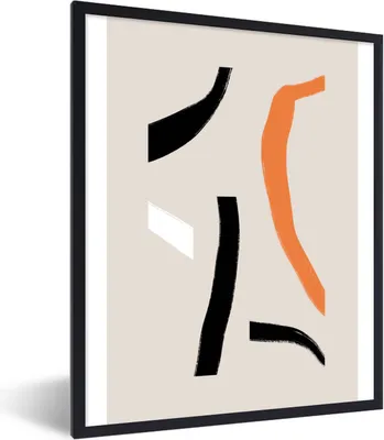 Produktbild von MuchoWow® Gerahmtes Poster Abstrakt - Pastell - Design 60x80 cm - Poster mit Schwarzem Bilderrahmen Wandposter Rahmen Foto Bilder - Premium - Wanddeko Wohnzimmer