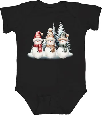Produktbild von Schneemänner - Weihnachten Weihnachtsgeschenk Christmas Unisex Baby Body, Schwarz, 0/3