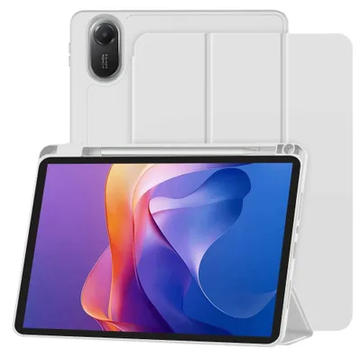 Produktbild von Techsuit – Flex Trifold-Hülle mit Standfunktion und Stifthalter für Xiaomi Redmi Pad 2 – grau