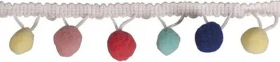 Produktbild von 2 Streifen pastellfarbene Pompons 2 m x 3 cm