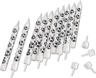 Produktbild von 10 Fußball Torjäger Tortenkerzen 10cm