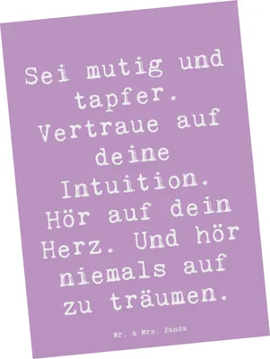 Produktbild von Mr. & Mrs. Panda Postkarte Spruch Mutig zu sich selbst stehen - Lavendeltraum - Geschenk, Fotokarte, Mutmacher, Authentizität, Trost, Inspiration, Erfolg, Zuversicht