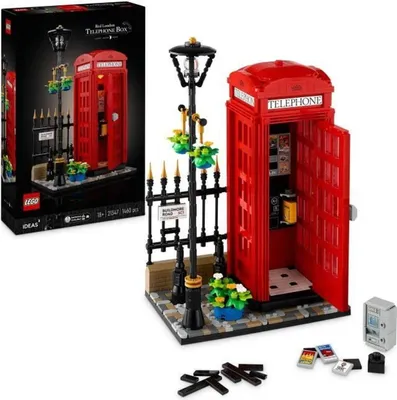 Produktbild von LEGO Ideas Rote Londoner Telefonzelle, Modellbausatz für Erwachsene, kreative Aktivität mit Handyhalterung, Schreibtischdeko, Geschenke für Männer, Frauen, ihn oder sie 21347