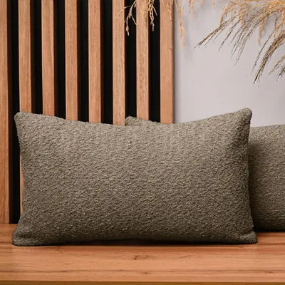 Produktbild von MG Design 2er Set Kissenbezüge 40 x 80 cm in Braun - mit Reißverschluss, fein gewebt mit Chenille-Haptik, pflegeleich