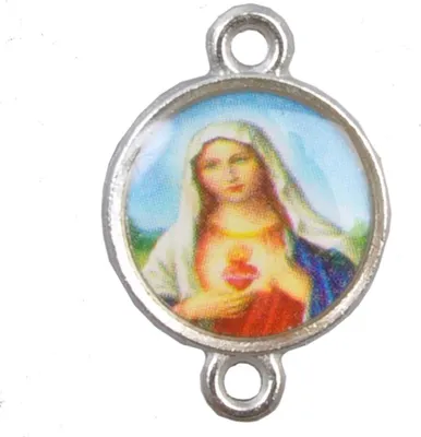 Zdjęcie produktu dla Clayre & Eef Medalion Madonna Ø 2 cm Metalowy wisiorek Biżuteria Ozdoba