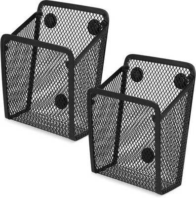 Produktbild von Magnetische Stifthalter, 2 Stück - Metallgitter - Starke Magnete - Ideal für Schreibtisch und Kühlschrank