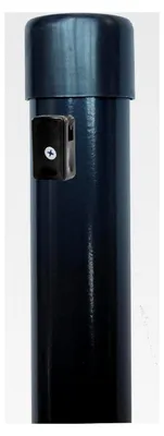 Produktbild von 5 Metallzaunpfosten Ø34 mm, 120 cm, pulverbeschichtet in Anthrazit RAL 7016, inkl. 3 Spanndrahthaltern und Kappe, für Maschendrahtzäune bis 1 m, Garten, Tiergehege