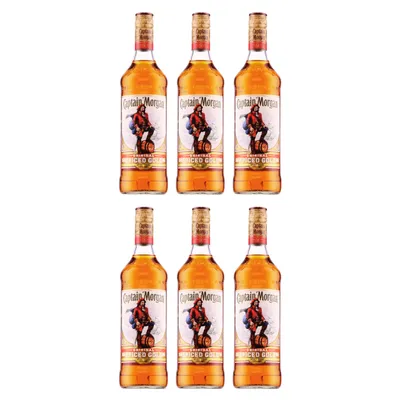 Produktbild von Captain Morgan Spiced Gold Rum 0,7cl - 35% Vol. 6er Alkohol Set – Karibischer Gewürzrum mit Vanille,Flaschen – Ideal für Cocktails, Longdrinks Alcohol