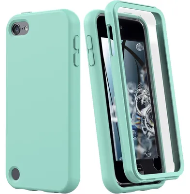 Image de Coque de protection pour iPod Touch 7ème/6ème/5ème génération, antichoc, en silicone, avec protection d'écran, couleur verte