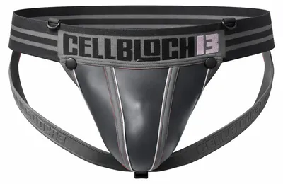Produktbild von CELLBLOCK 13 - Herren Unterwäsche - Mercury Neoprene Jockstrap w/ C-ring + Removable Pouch Grey - 1x Größe XL