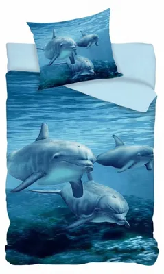 Immagine prodotto di Set di biancheria da letto delfino 2 pezzi 135x200 cm 100% cotone
