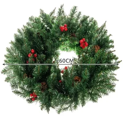 Zdjęcie produktu dla Dekoracja świąteczna Wianek na drzwi Dekoracyjny ornament ozdobny o grubości 60 cm XXL