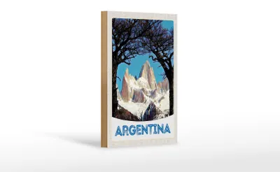 Produktbild von Holzschild Reise 12x18 cm Argentinien Gebirge Wanderung Dekoration
