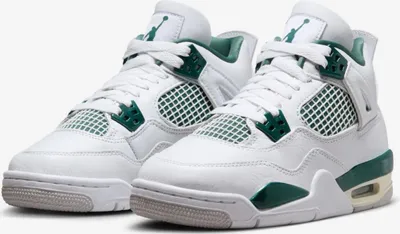 Image de Nike Air Jordan 4 Blanc Oxidized Green GS Baskets Femmes - UE 36,5