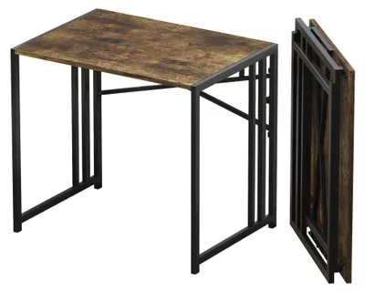 Klappbarer Computertisch 83 cm, ohne Montage, rustikales Braun