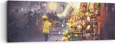 Produktbild von Bild auf Leinwand - Leinwandbild - Fantasie Märchen - 90x30cm - Wand Bild - Wanddeko - Wandbilder - Leinwanddruck - Bilder - Kunstdruck - Wanddekoration - Leinwand bilder - Wandkunst - AB90x30-3901