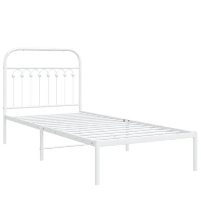 Produktbild von "Winteraktion" Bettgestell mit Kopfteil Metall Weiß 90x200 cm - Klassische Betten CC16494