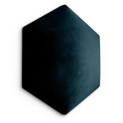 Obrázok produktu pre Muralo čalúnený panel HEXAGON WALL CUSHION čalúnenie postele čelo steny panel tmavomodrá 40 cm x 35 cm