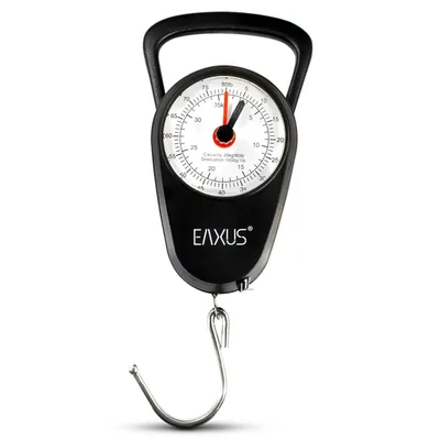 Zdjęcie produktu dla Analogowa waga bagażowa Eaxus® - waga gazowa do 35 kg z hakiem bagażowym