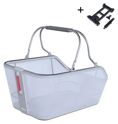 Immagine prodotto di Cestino per bicicletta Basil Cento Tech Fiber Nordlicht MIK 21 litri 39 x 24 x 15 cm blu argento